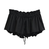Ballet Style Leaves With Low Waist Half-Dress Summer Hottie Sexy Umbilong Twitching Rope Tight Waist A Short Skirt Girl