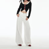 White Loose Broad Leg Pants In The Spring Of 2026 New Straight Pantyhose And Trousers & Longer Yichun