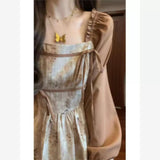 Sweet Style Retro Tea Break Flower Dress In The Early Autumn Of 2025, The New Fake Two Pieces Of Design Niche Do Not Hit
