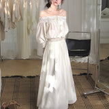 [Floating Half Day] High-Level Design Slender Lace A Fishtail Skirt Suit