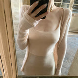 Lily Week JI To Comfort 100 Wool Series Wind Ballet Daily Feeling Knitted Top Set In Autumn