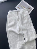 Old Money Style White High-Waist Temperament Casual Pants Women 2026 Summer New Commuting Cotton Straight Broad Leg Pants