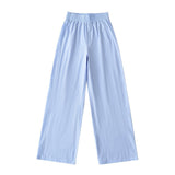 Lulu With The Same Flower Crotch Waist High-Waisted Yoga Pants Casual Loose Thin Slacks Retro Broad Leg Trousers