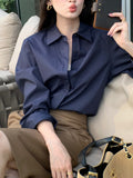 [Urban Architect] Korean White Shirt Woman Commuting Workplace Wearing Loose Temperament Top