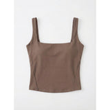 Summer Hottie Wind Sexy Shading Lactose Pure Color Sling Vest Female Slim Beauty Back Brat Bottom Top