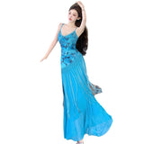 2025 Seaside Holiday Blue Dress Women Summer Cold Rich Family Gold Small Sling Temperament Dress