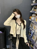 Small Fragrant Long-Sleeved Knitted Cardigan Coat Women's Autumn Design Sense Of Small Loose Thin Short Outer Coat