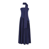 French Famous Temperament Waist-Lended Bosom Dress High-Level Feeling Familiar Sister Open Fork Dress