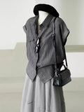 This Year's Popular Beautiful Loose Shirt Light Workplace Commute Wearing French Gray Short-Sleeved Shirt Shirt Women Summer