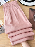 Tiansi Linen Broad Leg Pants Women Summer Thin 2026 New High-Waisted Cotton Trousers Trousers Straight Trousers