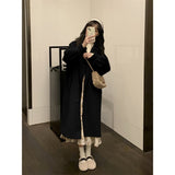 Milk Curry Color Hair Coat Women's Long 2025 Winter New Small Han Feel Thicker This Coat