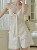 Rupert Acet-Bleed Meteor Bead Chain Three-Dimensional Bow V-Neck Hoisted Vest New