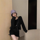 V-Neck Sweater Knitted Coat Women's Dress In The Spring And Autumn Soft Glutinous Languid Loose Bag Short Jacket On The Head