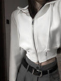 Street High-End Hooded Hoodie Women's Spring And Autumn Short-Term Thin Cash Waist Temperament Zipper Lazy Wind BF Coat