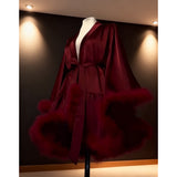 2026 New Chinese Morning Dress Bride Sexy Sleeping Dress Wedding Morning Fairy High Feathered Pajamas Battle