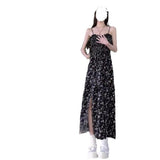 2025 Summer Korean Version Of Sweet Air Retro Age Reduction In The Long Model Of Thin Flowers Hanging Dress Dress Woman