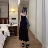 Yuyue Yue Striped V-Neck A-Character Sling Dress Woman Xia Han Casually Repair Waist-Skinny Dress