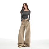 25 Autumn And Winter New Washing Fabric High Waist Thin Design Loose Wide Legs Casual Pants Women