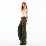 New Eleven Stone Treasure Camouflage Trousers Small Low-Rise Loose Straight Slack Trousers Woman