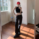 [BSF.Cn] Vintage Natural Straight-Back Low-Waisted Suit Bloggers Set Casual Pants Regular & Length
