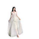 2025 Hanging Neck Chiffon Set Spring New Sweet High-End Half-Dress Two-Piece