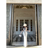 Sexy Pure Lust Wind Hanging Neck Sling Tacles Dress Women Lace To Receive Waist Evening Dress Bag Hip Fishtail Dress
