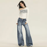 24Th Ootd! Rated Level | Heavy Craft Cat Wash Jeans Drag Floor Loose Straight Trousers