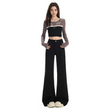 Muscular Micro-Tamps YKK Simple Style Small Man Does Not Stick To The Leg Micro-Thorns Denim Trousers Lengthen Pattern
