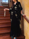 New Chinese Style Velvet Velvet Flower Dress Autumn Beautiful Dress