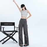 1607 Six-Color Summer New Fast-Drying Women's Trousers Tight Rope High Waist Wide Feet Tall Tall