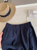 The Whole Universe Drunk To Wear! Channel Goods ~ Tibetan Blue Cotton After Tight Waist Trousers Women Summer Linen Pants