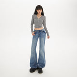 YC& Vintage Trumpet Trousers Slimming Slimming With A Small Play Autumn And Winter Jeans Woman
