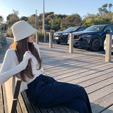 Knitting Season_Soft Sky Silk Cardigan With Two Sets Of White Knitted Cardigan Outside The Sunscreen Air Conditioning Shirt