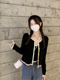 Small Fragrant Long-Sleeved Knitted Cardigan Coat Women's Autumn Design Sense Of Small Loose Thin Short Outer Coat