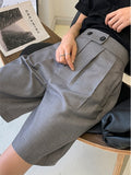 2025 New Burst Summer Loose Summer Straight Summer Suit Trousers Five-Pointed Wide-Legged Shorts Women