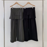Spring And Summer Design Can Be Opened 100 Folding Skirt Lace With Two Sets Of Trousers Solid Color Loose Lace Slacks 3 Colors