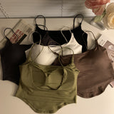 935 # Spice Girls With Chest Pads Small Vest Sling Women's Summer Tight Short Inside The Bottom Shirt Sleeveless Wear