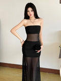 Cool Feeling Pure Lusty Hottie Three-Dimensional Rose Mesh Spliced Bra Dress Woman Slimming Dress