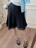 2026 Acetic Acid-Singeniced Skirt Half-Dress Girl Spring And Summer High Sense High Waist Thin Small Man A Word Bag Hip Skirt Fishtail