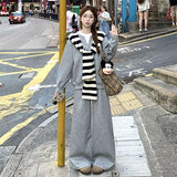 Autumn/Winter 2025 New Solid-Colored Jacket Suit With Long-Sleeved Loose Design Folded Shawl With Casual Trousers Fashion