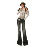 26Th Ootd!| Vintage Micro-Rare Jeans Autumn And Winter Slim Slimming Low-Rise Water Wash Black And Gray Pants