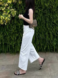 White Nine-Point Straight Suit Pants Women 2026 New Spring And Summer Show Thin High Waist Small Narrow Version Of Broad Leg Pants