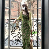 2025 New French Floral Sling Dress Women's Summer Harvest Waist Thin Strapped Long Skirt