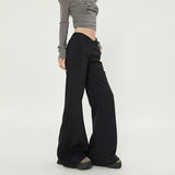 2026 Autumn New Niche Design V-Type High-End Horn Pants Interview Commuting Thin Trousers