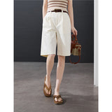 Special Counter Quality 2025 Summer New Loose Thin High-Waist Five-Point Suit Casual Shorts Women's Wide Legs A Word