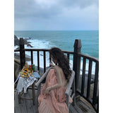 2026 Summer Sexy French Dress Bare Back Pure Lust Style New Famous Temperament Seaside Beach Dress