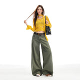 25 Autumn And Winter New Washing Fabric High Waist Thin Design Loose Wide Legs Casual Pants Women