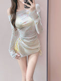 Seaside Vacation Senior Sense Of The Swimsuit Women's Long Sleeve Sunscreen Three-Piece Swimsuit Shirt Sexy Pure Swimsuit