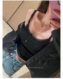 9062# Summer New Cotton Ocean Embroidered Sling Lace Blouse Female Design Sense Niche Lace Vest