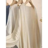 Knitted Coat Autumn Lazy Wind Sun Cardigan Women Summer Long Loose Sling Skirt Outside The Shawl Hooded Shirt Top